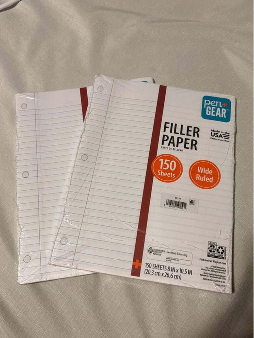 Wide ruled filler paper 300 sheets overall